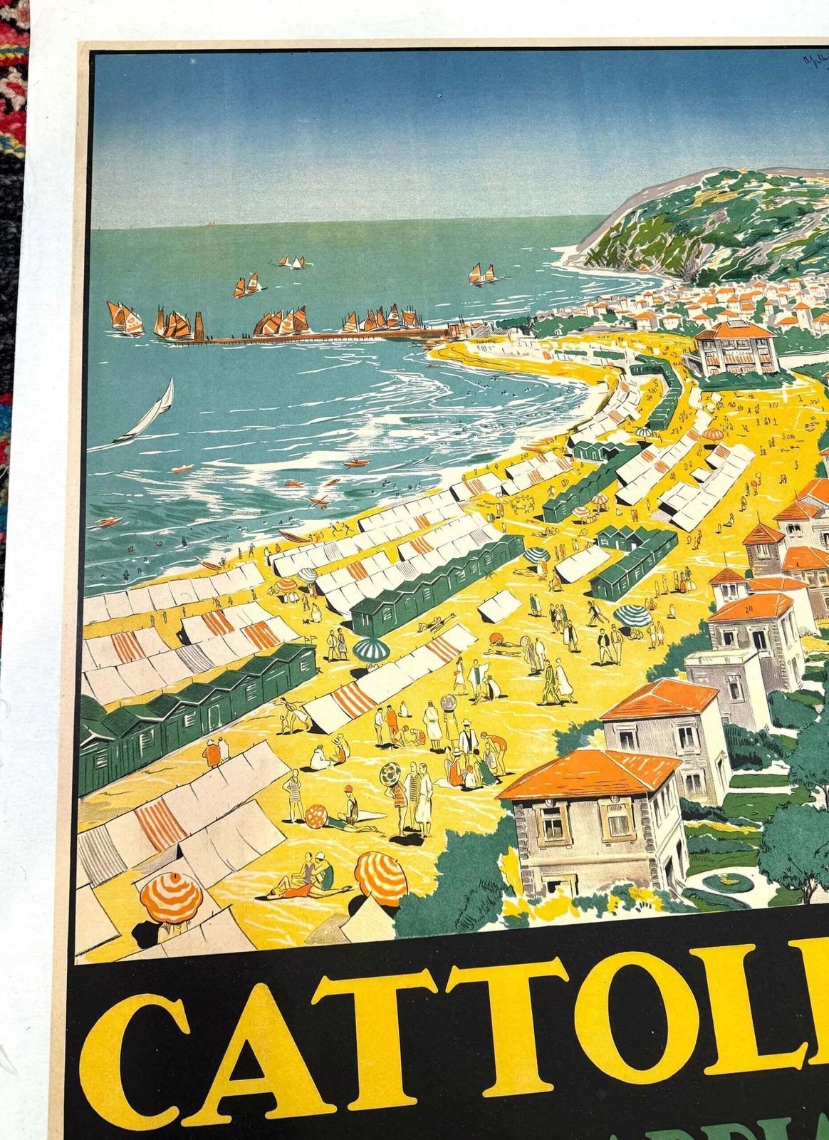 Original 1926 Cattolica Riviera Adriatica Vintage Art Deco Travel Poster photo Art