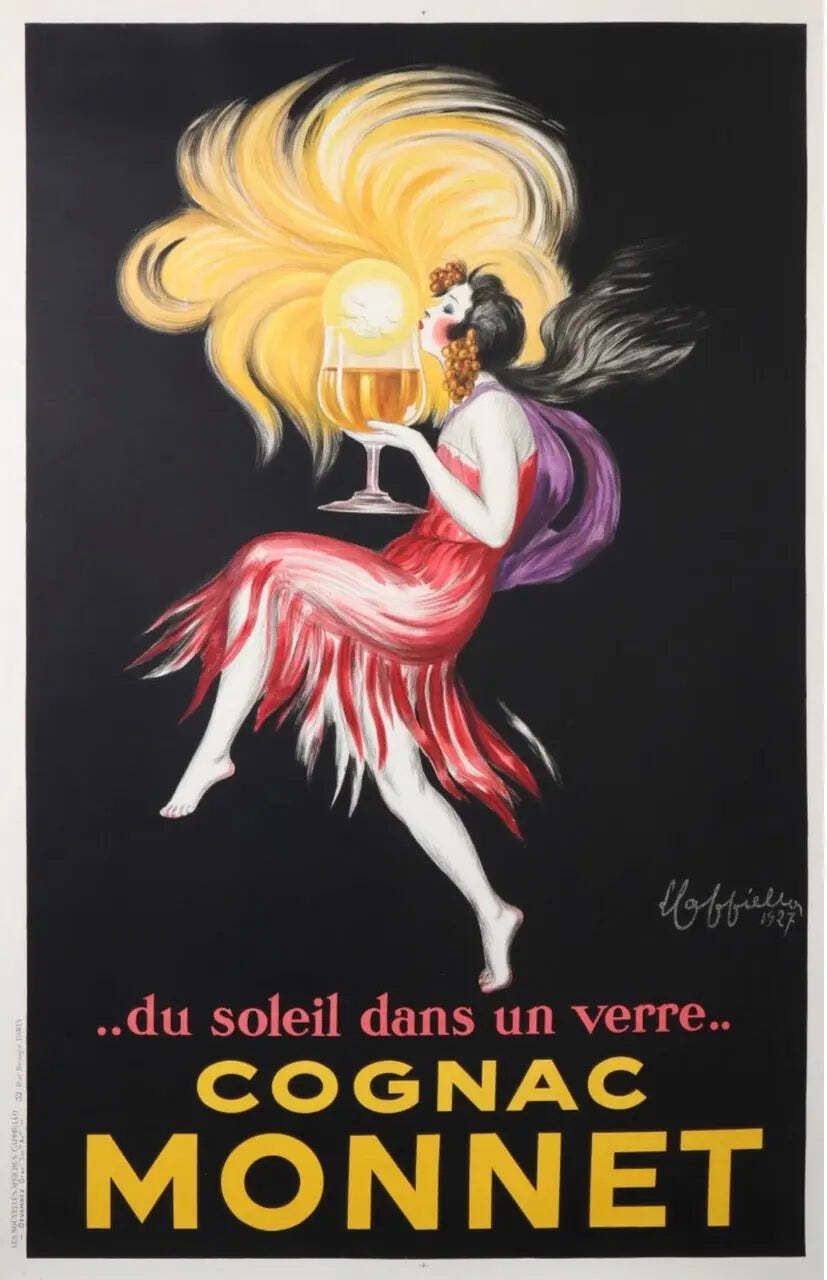 Affiche lithographique Art déco Cognac Monnet, par Leonetto Cappiello, 1927