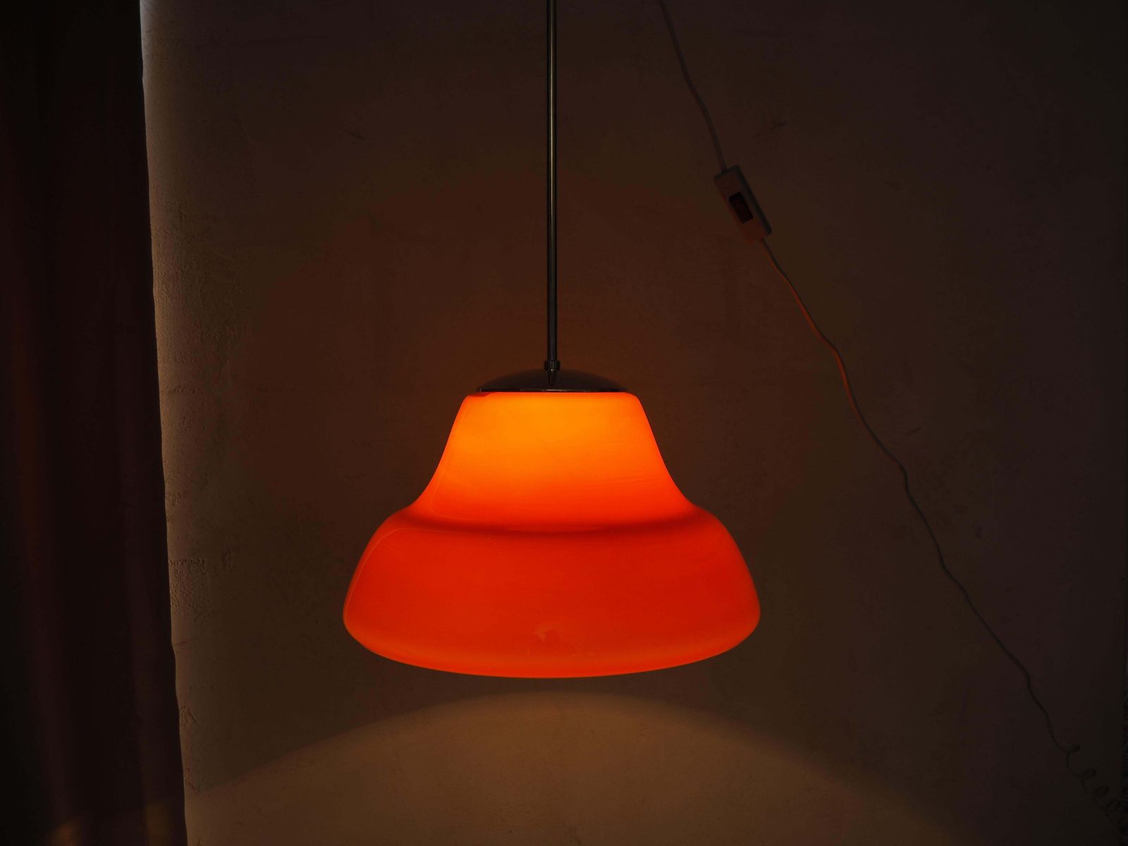 Mid Century Glass Chandelier, By Stefan Tabery, Czechoslovakia, 1960's. photo vintage