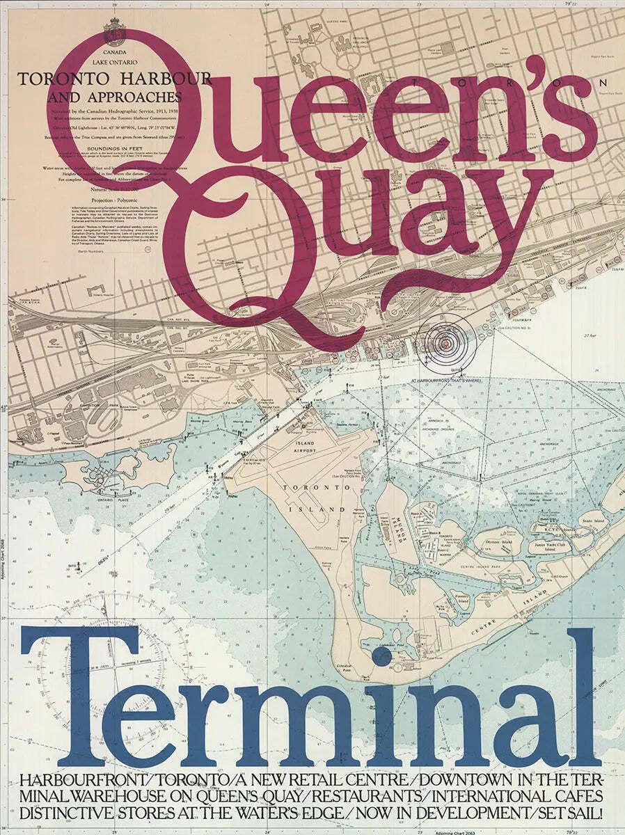 Zeidler Roberts Queen's Quay Terminal Toronto Map Lithograph Art Poster photo furniture