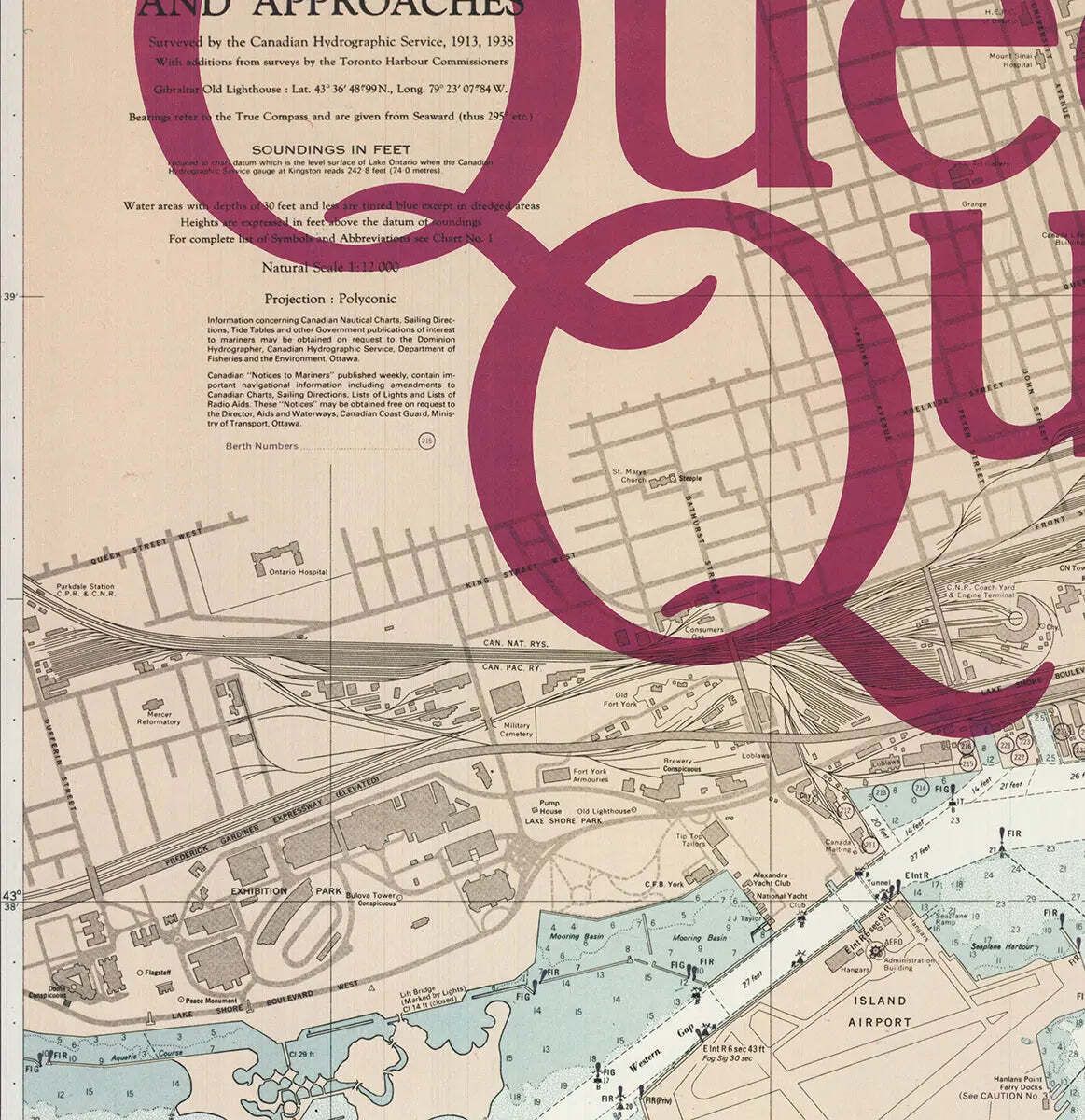 Zeidler Roberts Queen's Quay Terminal Toronto Map Lithograph Art Poster photo Kunst