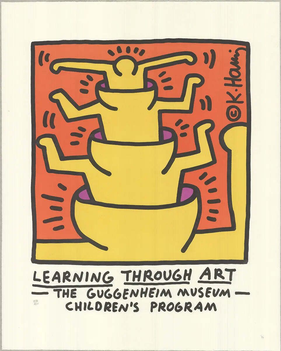 Keith Haring Learning Through Art 1990 Original Limited Edition Lithograph