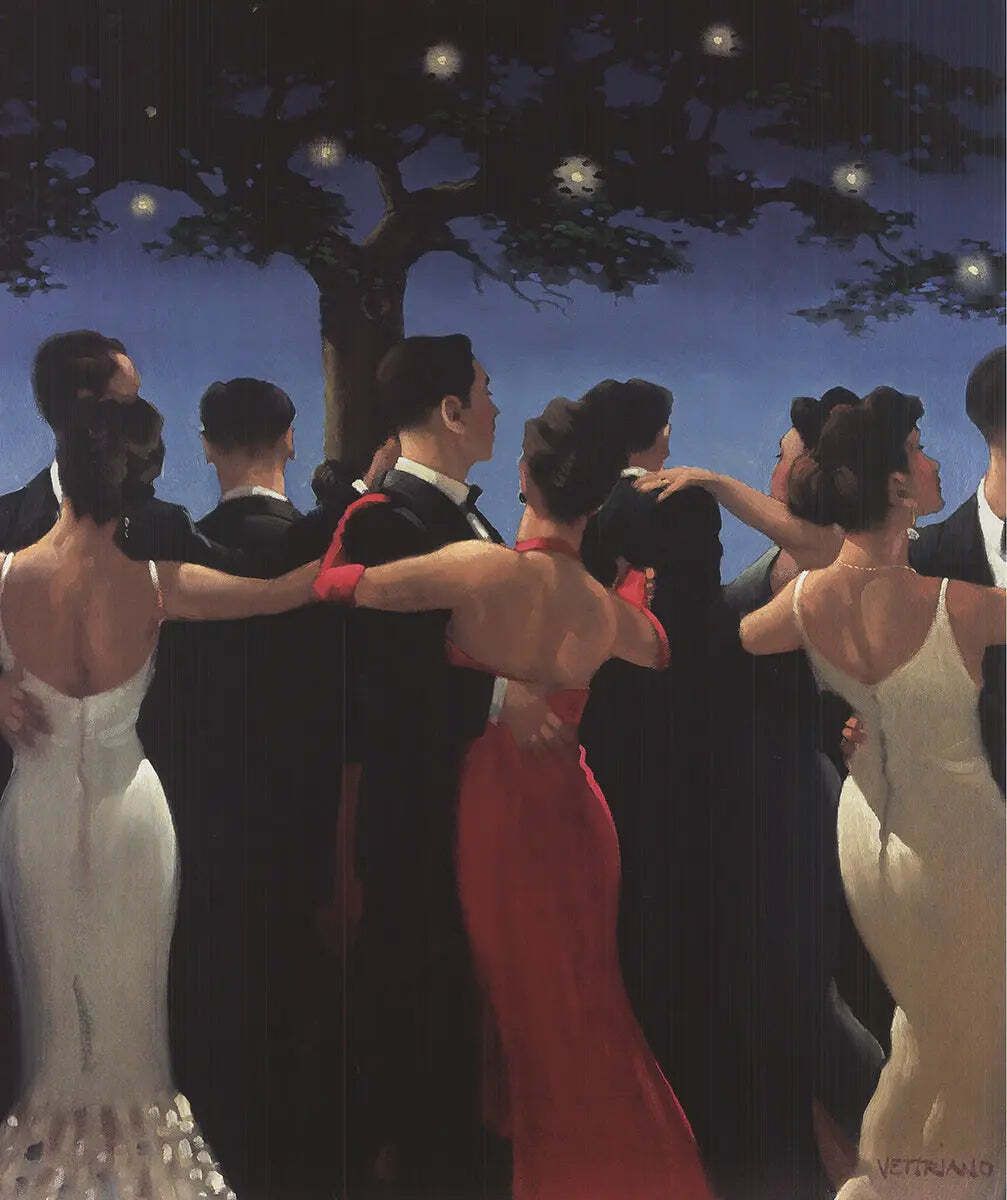 Jack Vettriano Waltzers 2000 Large Offset Lithograph Romantic Art Print photo furniture