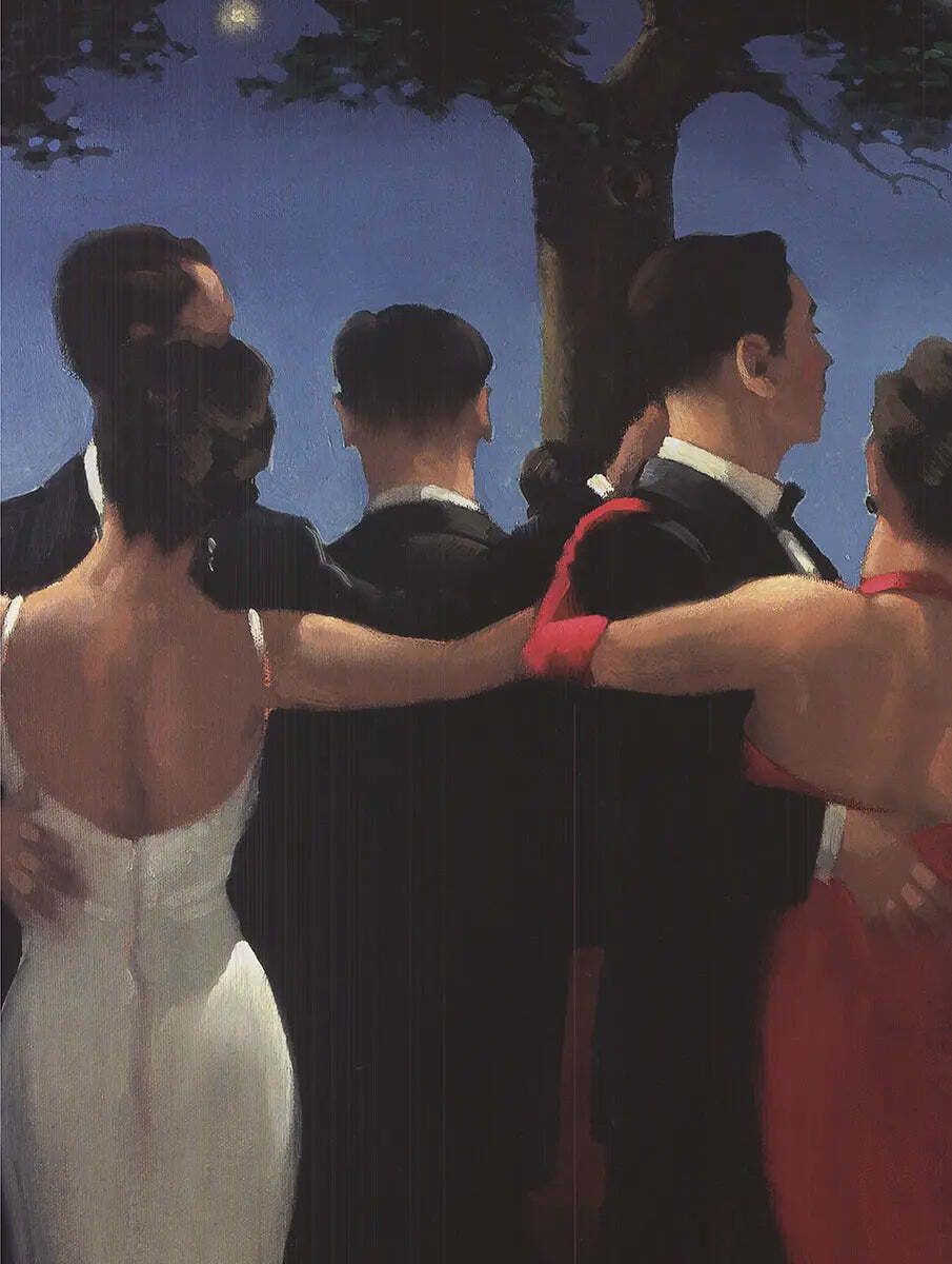 Jack Vettriano Waltzers 2000 Large Offset Lithograph Romantic Art Print photo for sale
