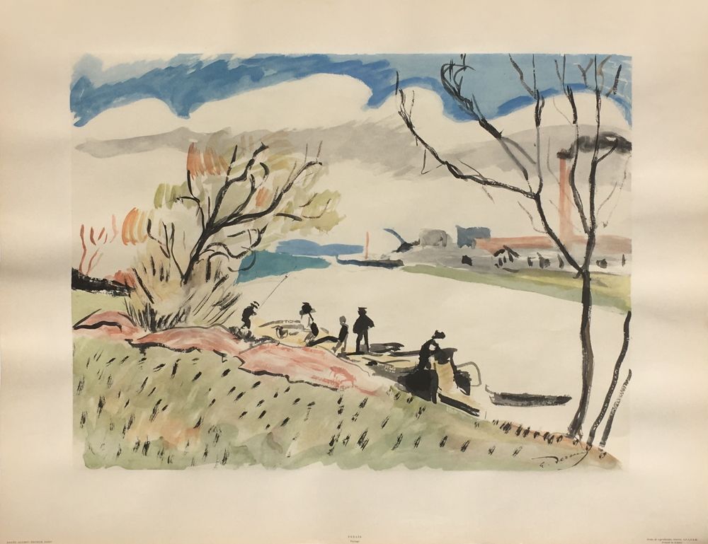 André Derain Stencil Pêcheurs En Bord De Seine