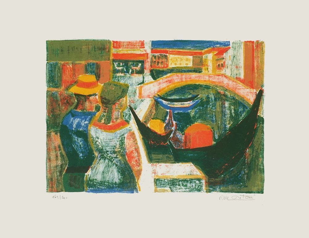 Roger Montané Signed Lithograph Venise 1970