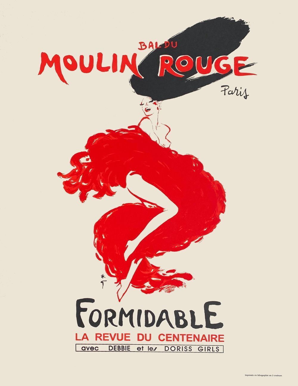 René Gruau Poster Moulin Rouge   Formidable   La Revue Du Centenaire 2009