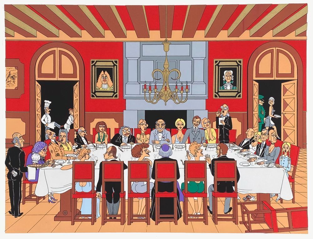 Alfred Reynaud Sérigraphie Repas De Noce 1994