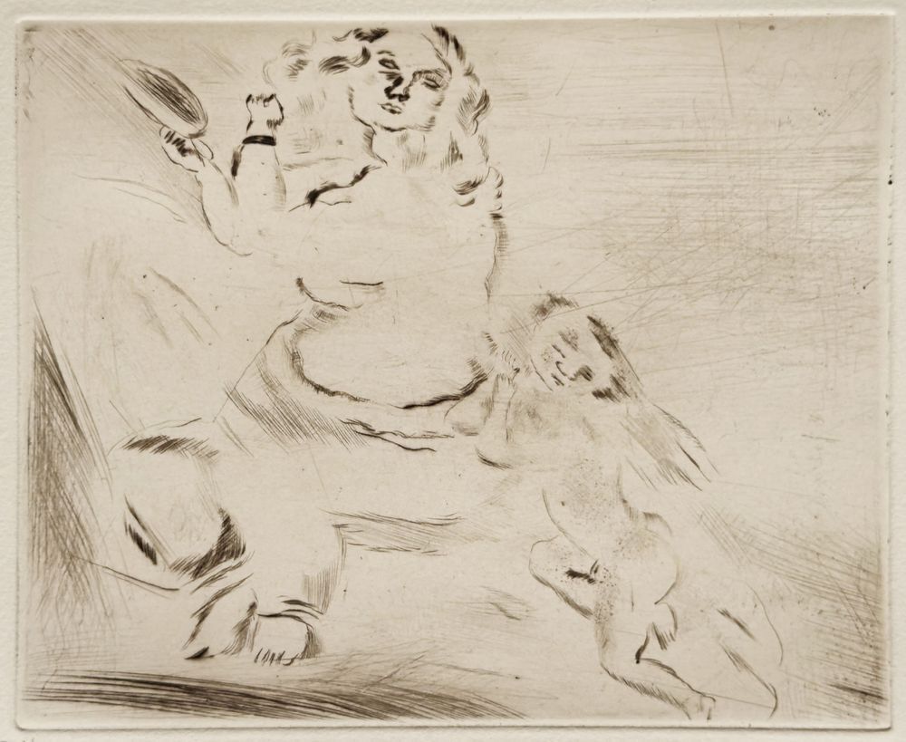 Jules Pascin Etching Venus Et L'amour 1980 photo furniture