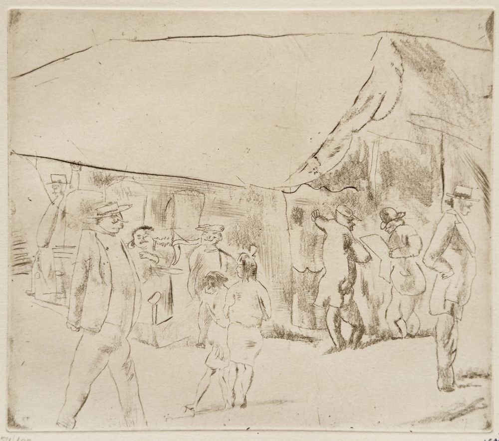 Jules Pascin Eau-forte Scène De Rue à Miami 1980 photo furniture