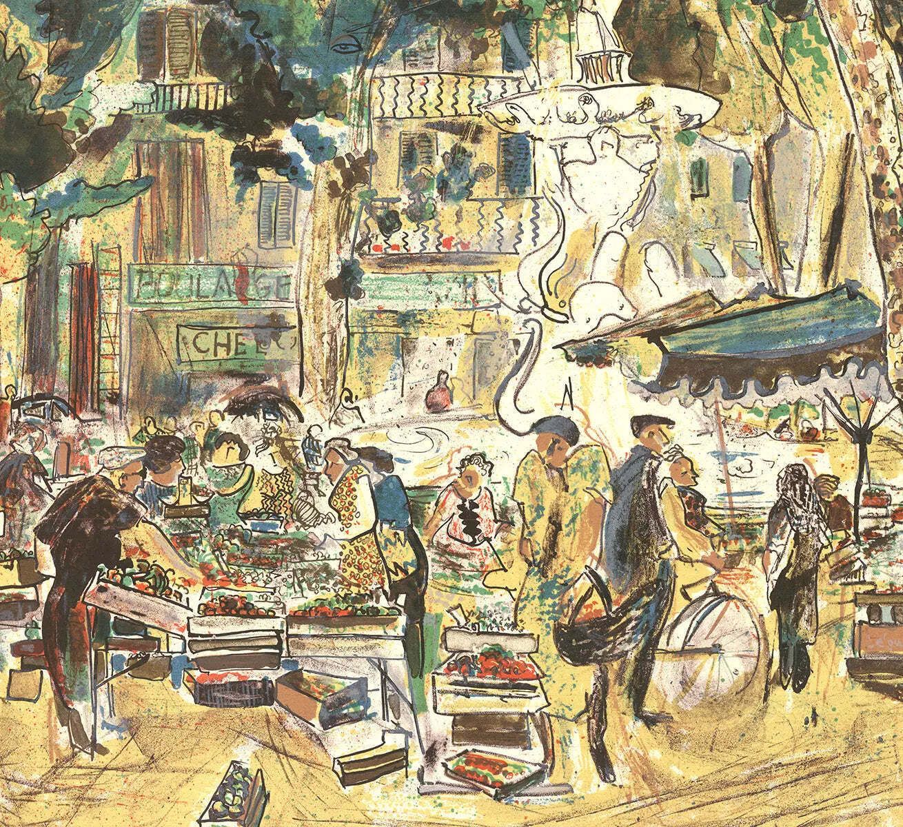 Marché Provençal, gesigneerde gelimiteerde editie lithografie, 1975 photo 718.0