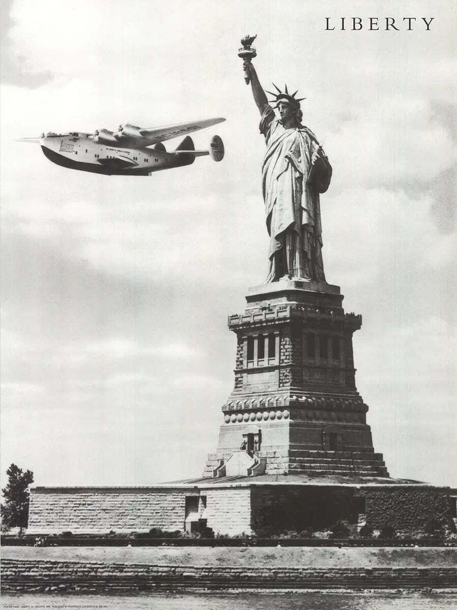Statue Of Liberty 1995 Monochrome Photography Offset Lithograph Art Poster Print