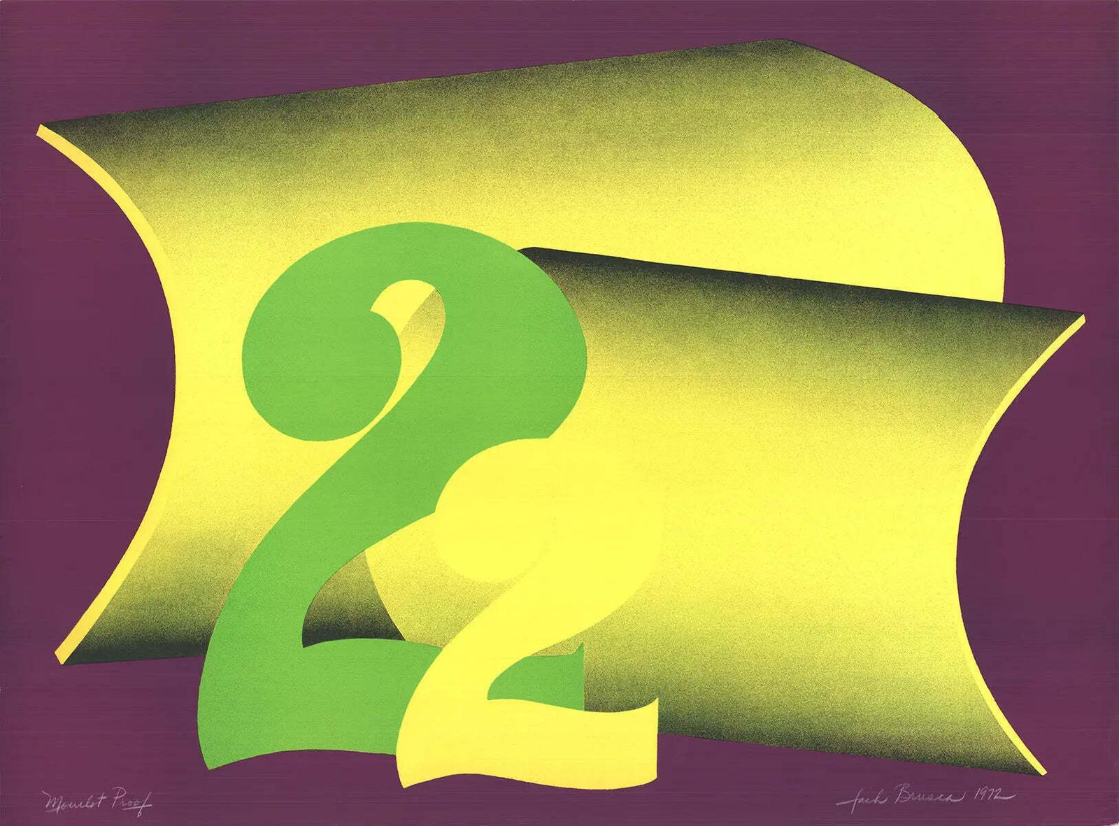 Faith Brusca Signed Take 22 Original 1972 Abstract Serigraph Print