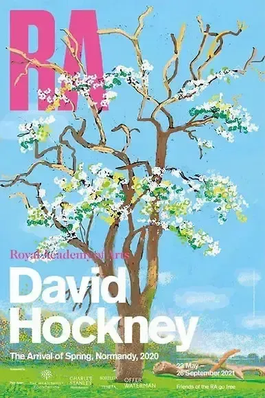 Affiche d'exposition David Hockney Royal Academy 2021, lithographie offset