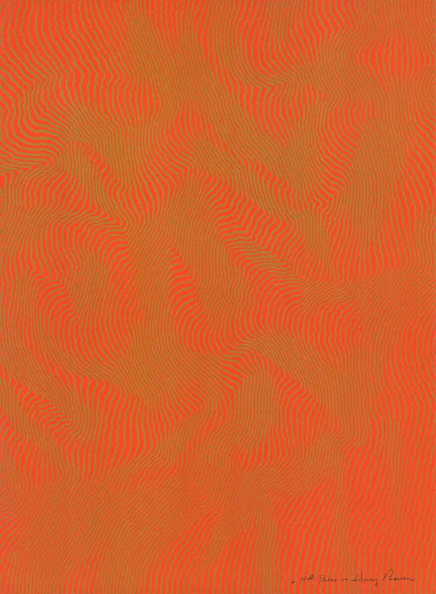 Henry Pearson Signed Nue Orange 1975 Abstract Serigraph Art Print