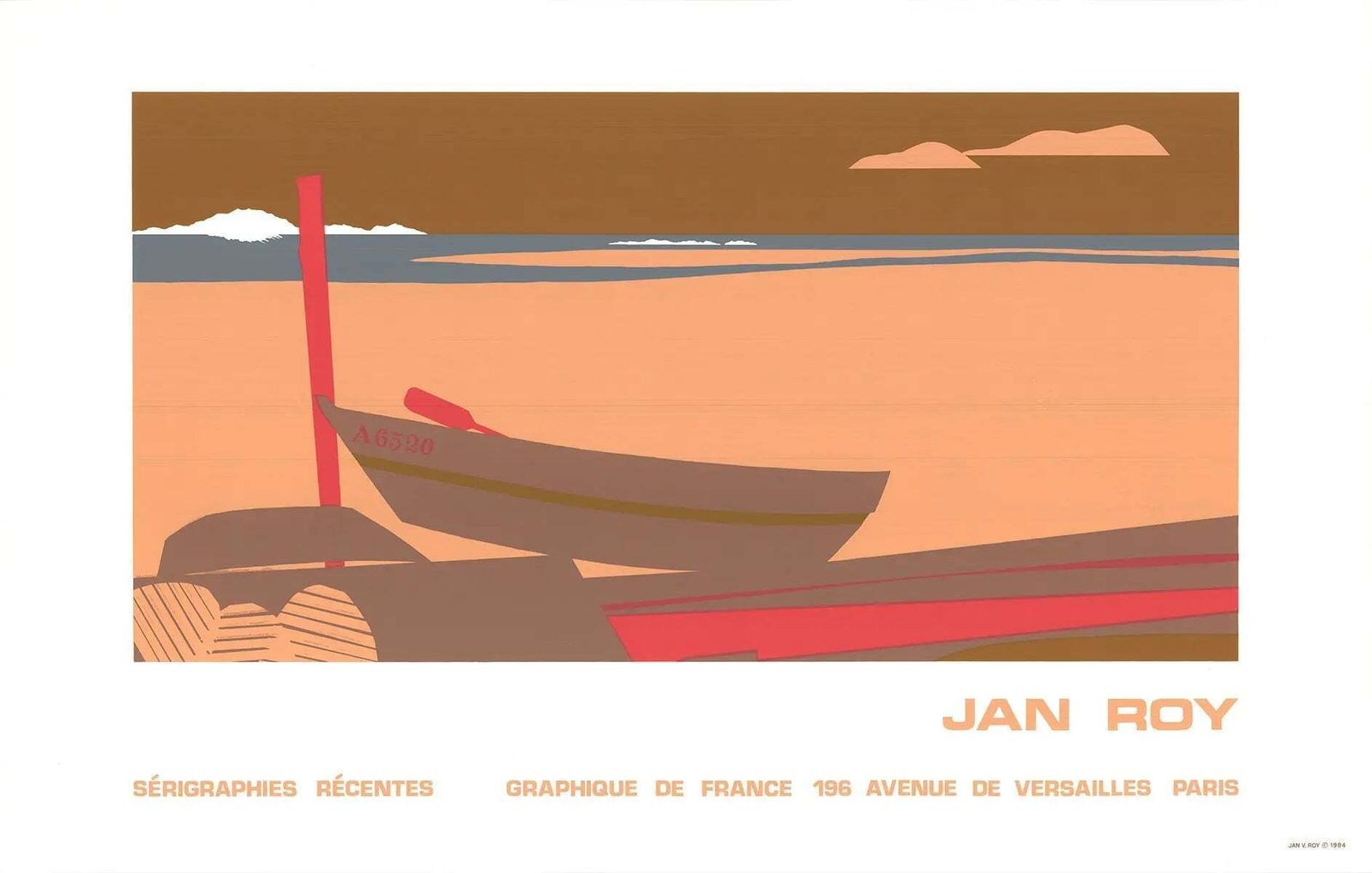 Jan Roy Cape Cod Coast 1984 Original Serigraph Coastal Poster