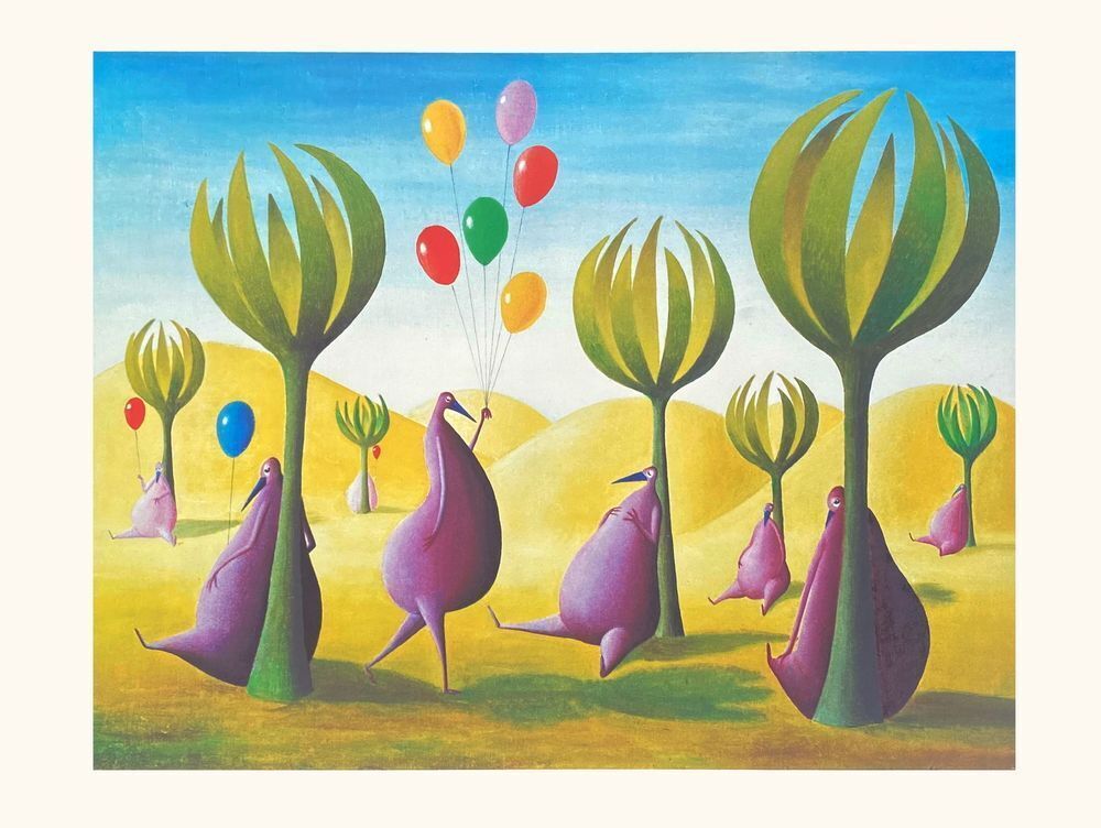 Nicole Avezard Screenprint Le Ballonnier 1993