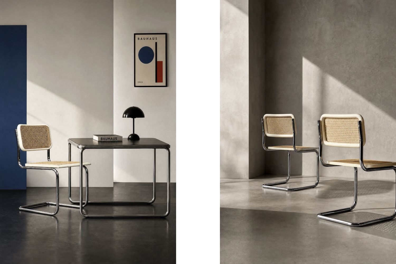 Mid-century modern houten stoelen met vlechtwerk, Italië, jaren 1980, set van 2 photo Meubels