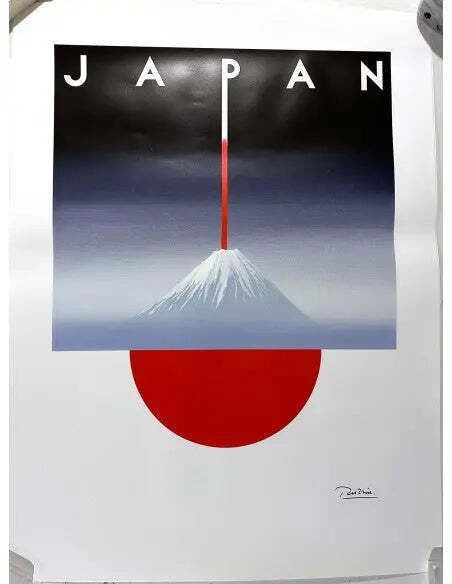Affiche Razzia Japon, signée à la main, Mont Fuji photo 978.0