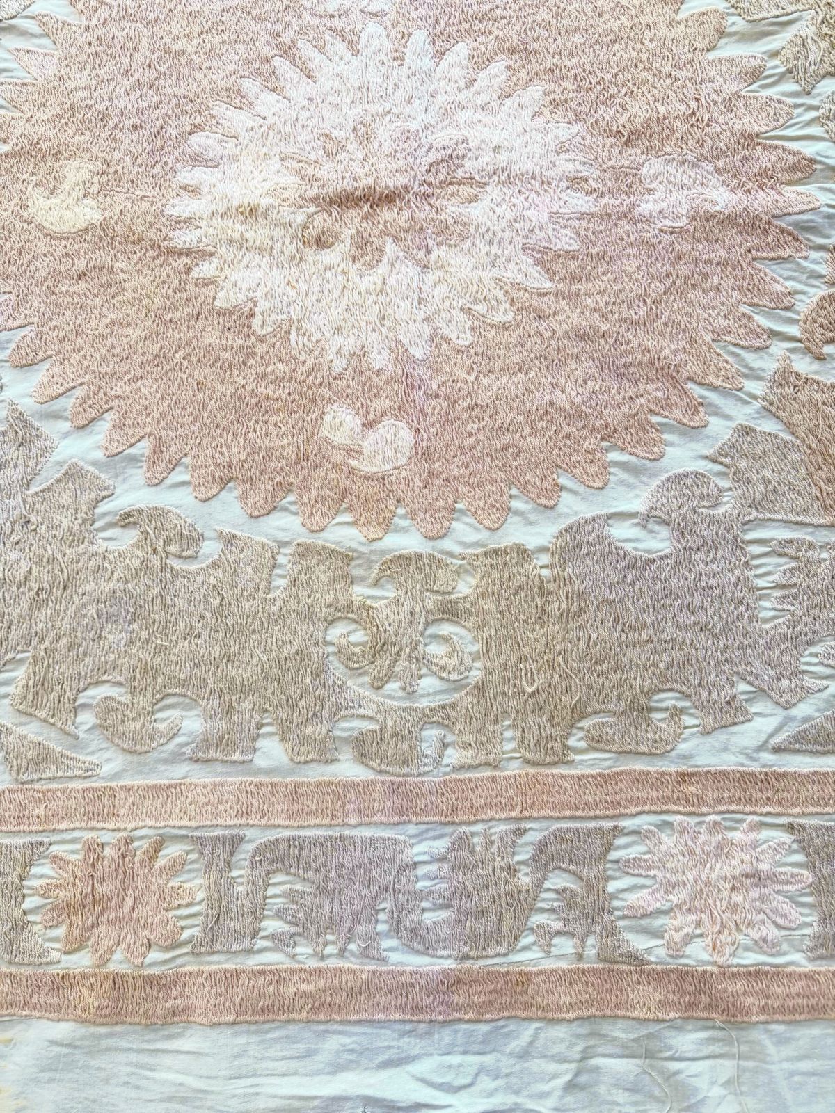 Central Asian Suzani Embroidery Wall Decor 124 X 143 Cm photo Textiles