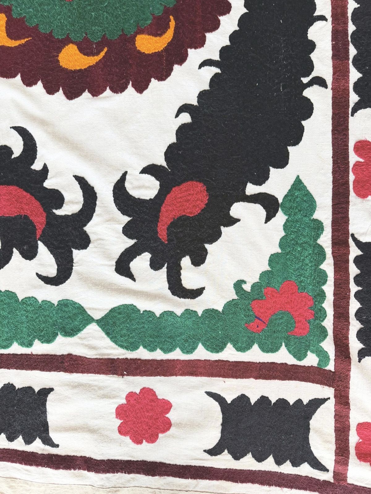 Suzani d'Ouzbékistan, grand textile mural brodé à la main, 120 x 180 cm photo buy