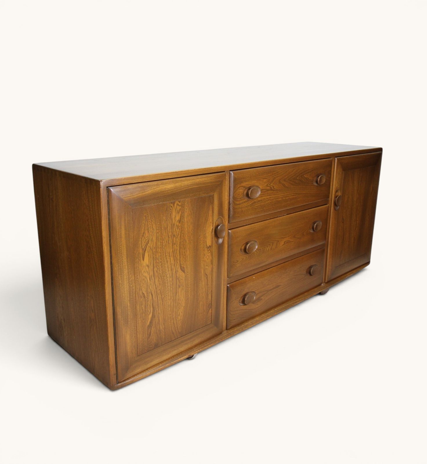 Vintage Ercol Solid Elm Sideboard In Golden Dawn photo vinterior