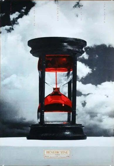 Benedictine Liqueur Zandloper Franse Serigrafie Kunstposter 1990