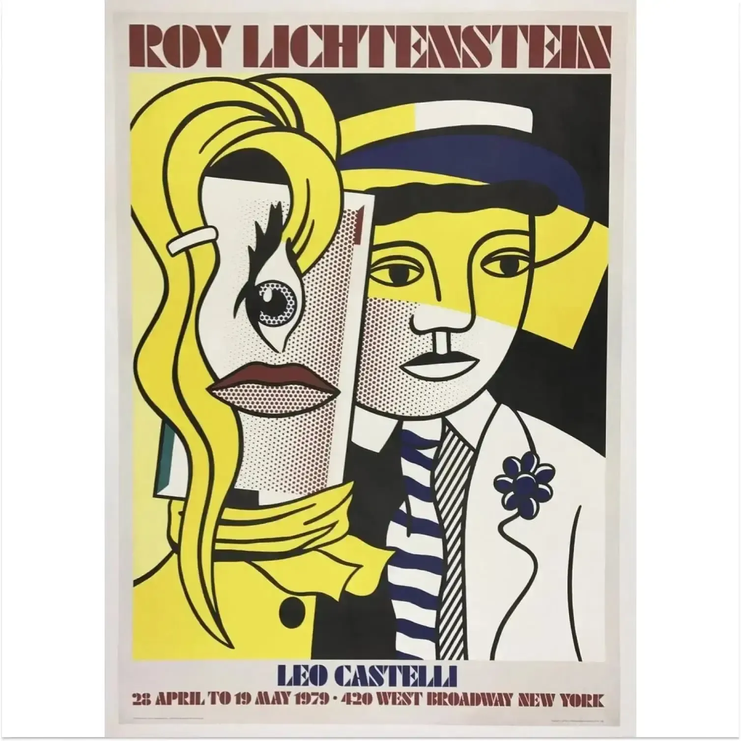 Original Roy Lichtenstein Stepping Out West Broadway 1979 Limited Edition Poster