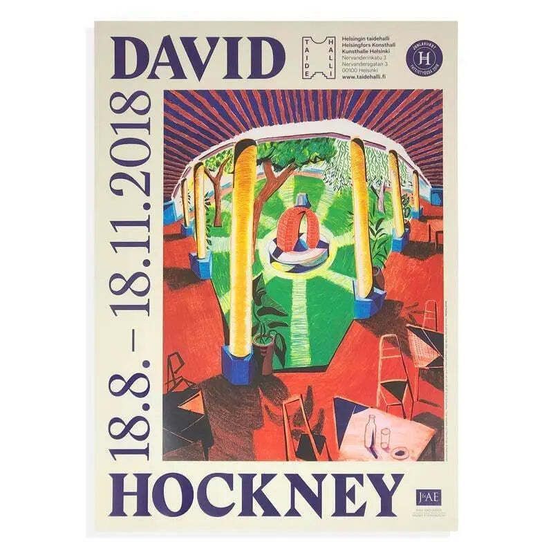 David Hockney 2018 Kunsthalle Helsinki Exhibition Offset Lithograph Art Poster