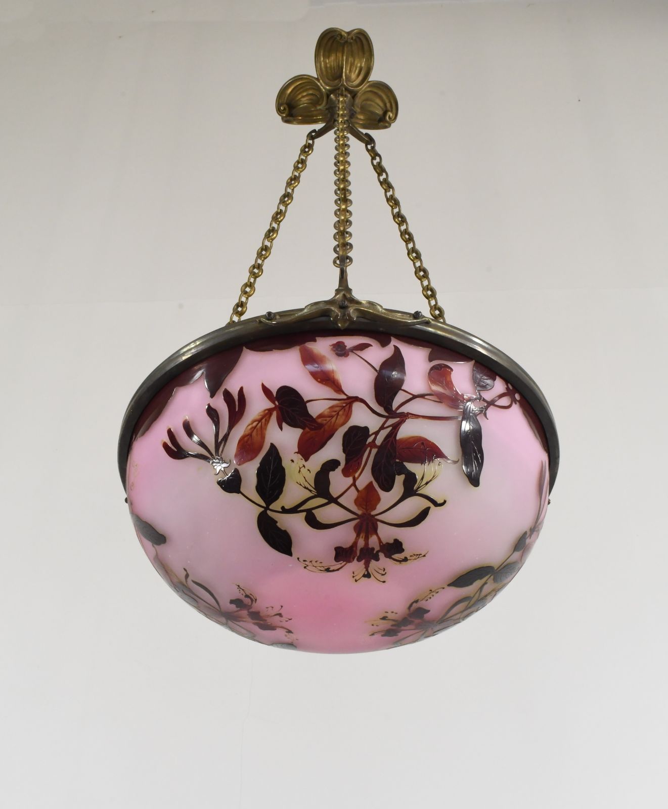 Franse art deco cameo hanglamp van Gallé, jaren 1920, Frankrijk photo 6500.0