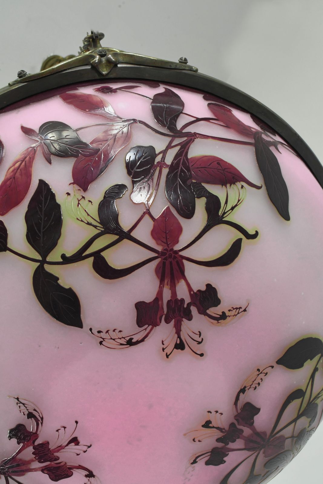 Franse art deco cameo hanglamp van Gallé, jaren 1920, Frankrijk photo vintage