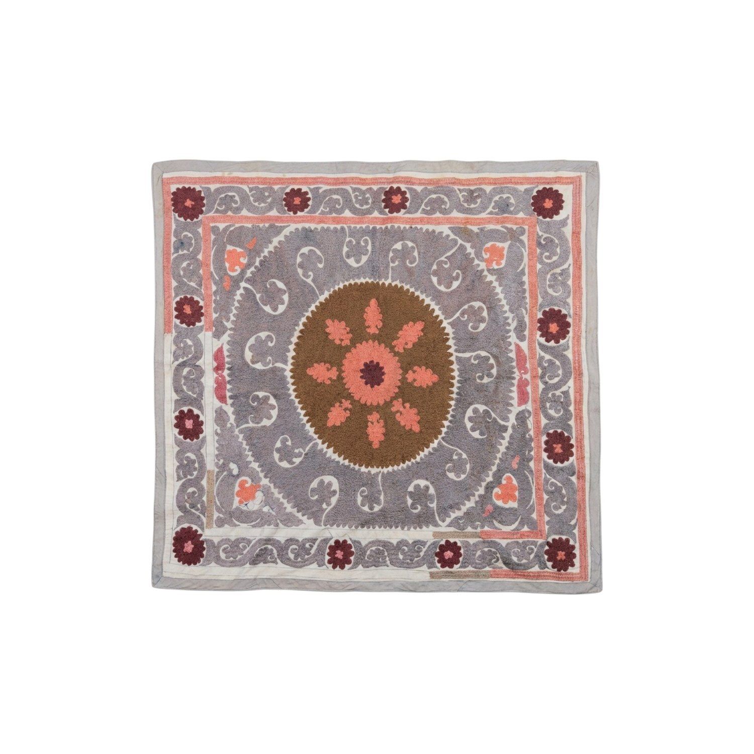 Samarkand Suzani Tafelkleed, Boho Textiel 126 x 140 cm