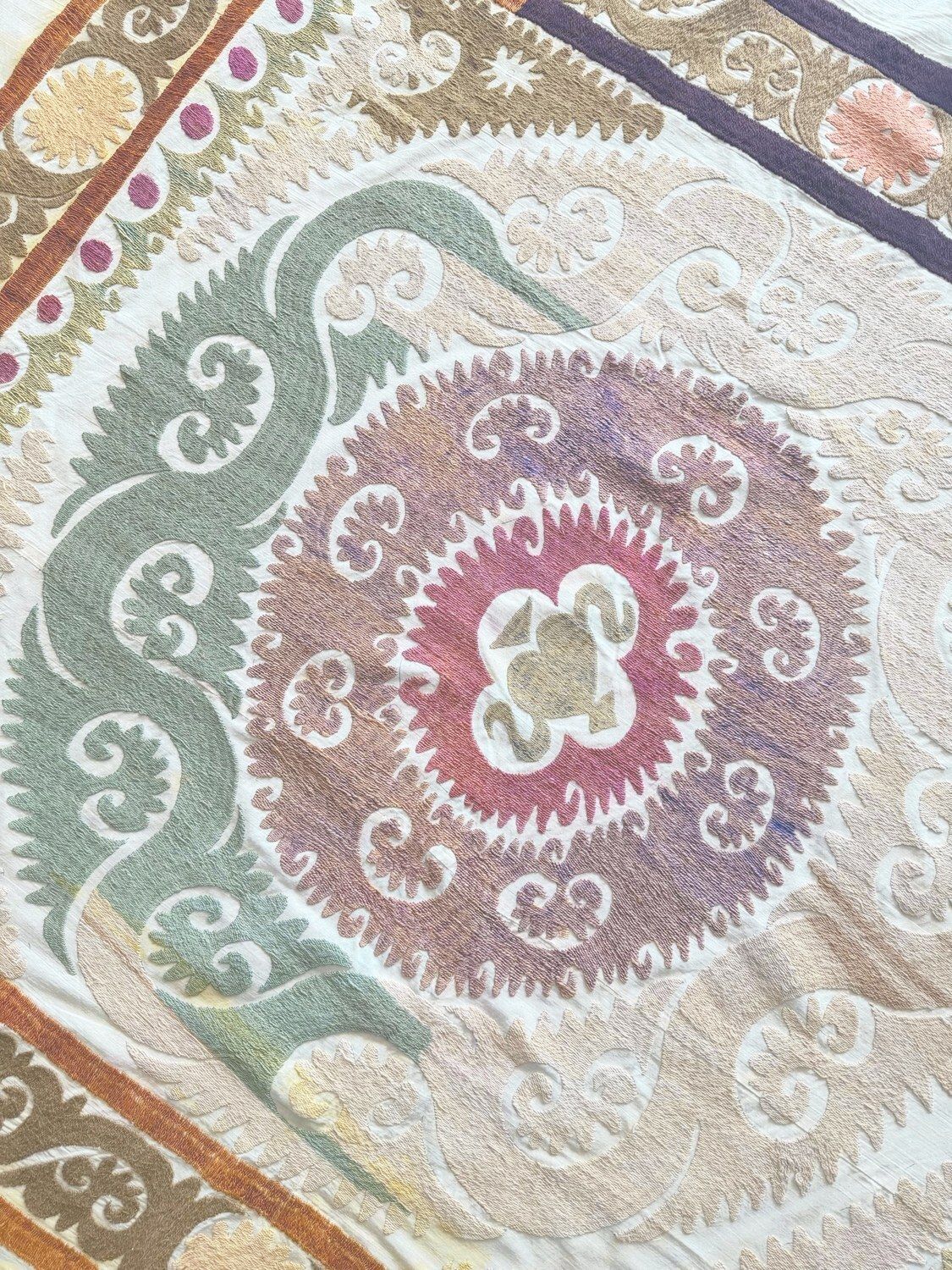 Suzani Tribal Textile   Decorative Vintage Embroidery, 126 X 150 Cm photo furniture