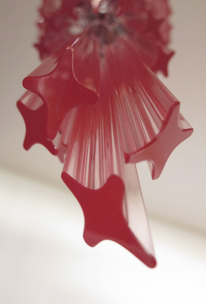 Murano Chandelier 86 Pink Quadriedri Prism photo for sale