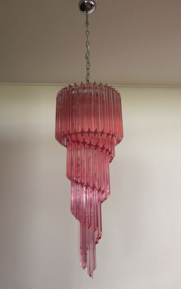 Murano Chandelier 86 Pink Quadriedri Prism photo buy