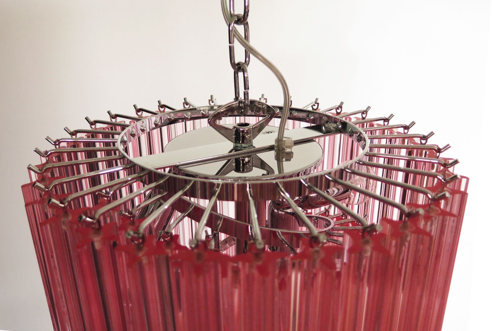 Murano Chandelier 86 Pink Quadriedri Prism photo vintage