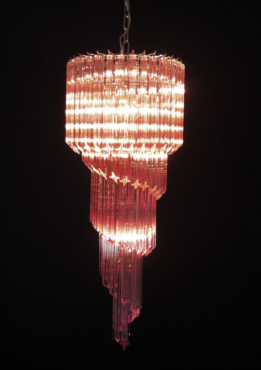 photo furniture Murano Chandelier 86 Pink Quadriedri Prism