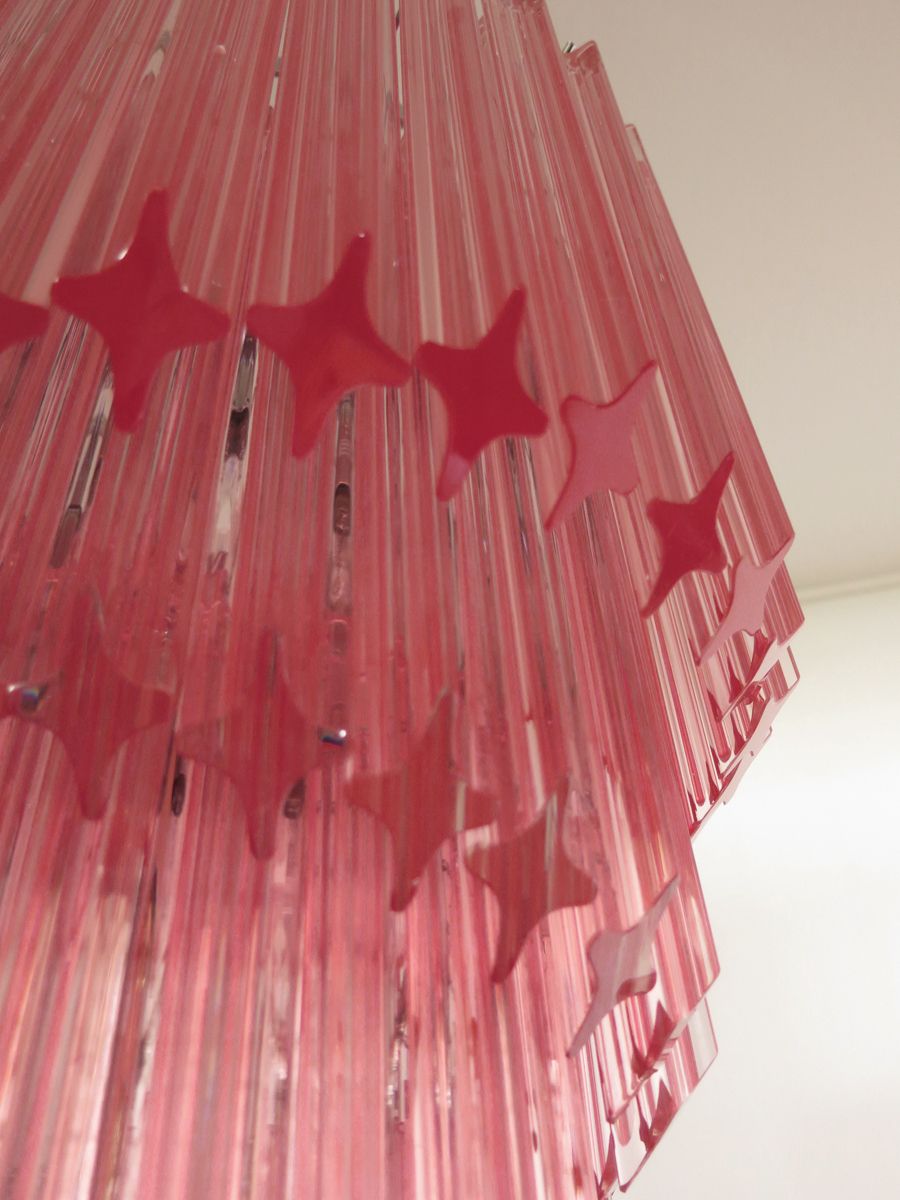 photo buy Murano Chandelier 86 Pink Quadriedri Prism