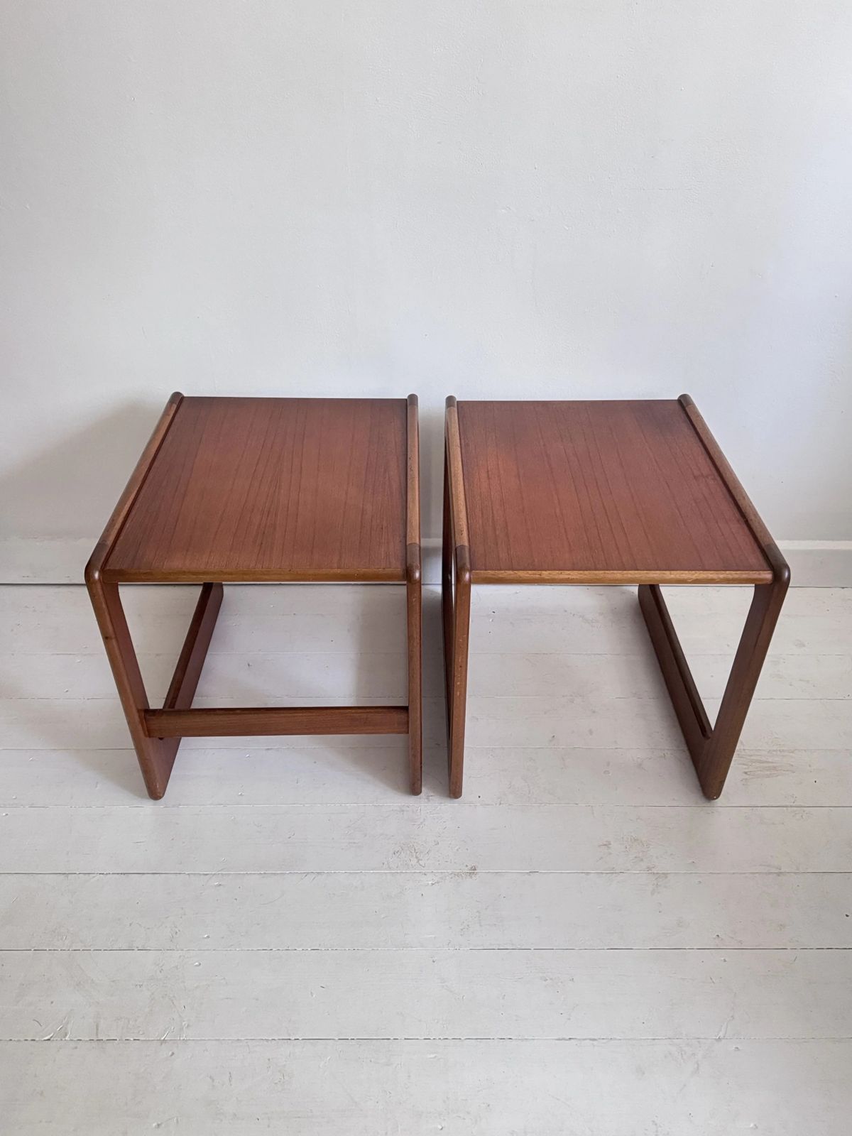 photo for sale Danish Sleigh Leg Side Tables After Salin Nyborg