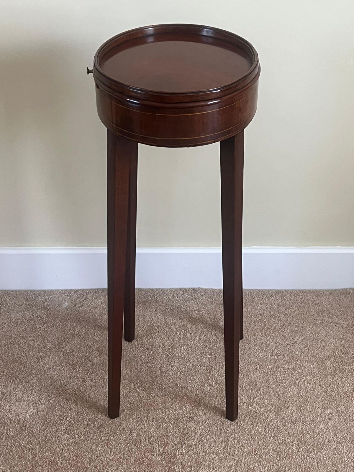 George III Sheraton Period Walnut Candle Stand With Gallery, English Circa 1775 photo buy