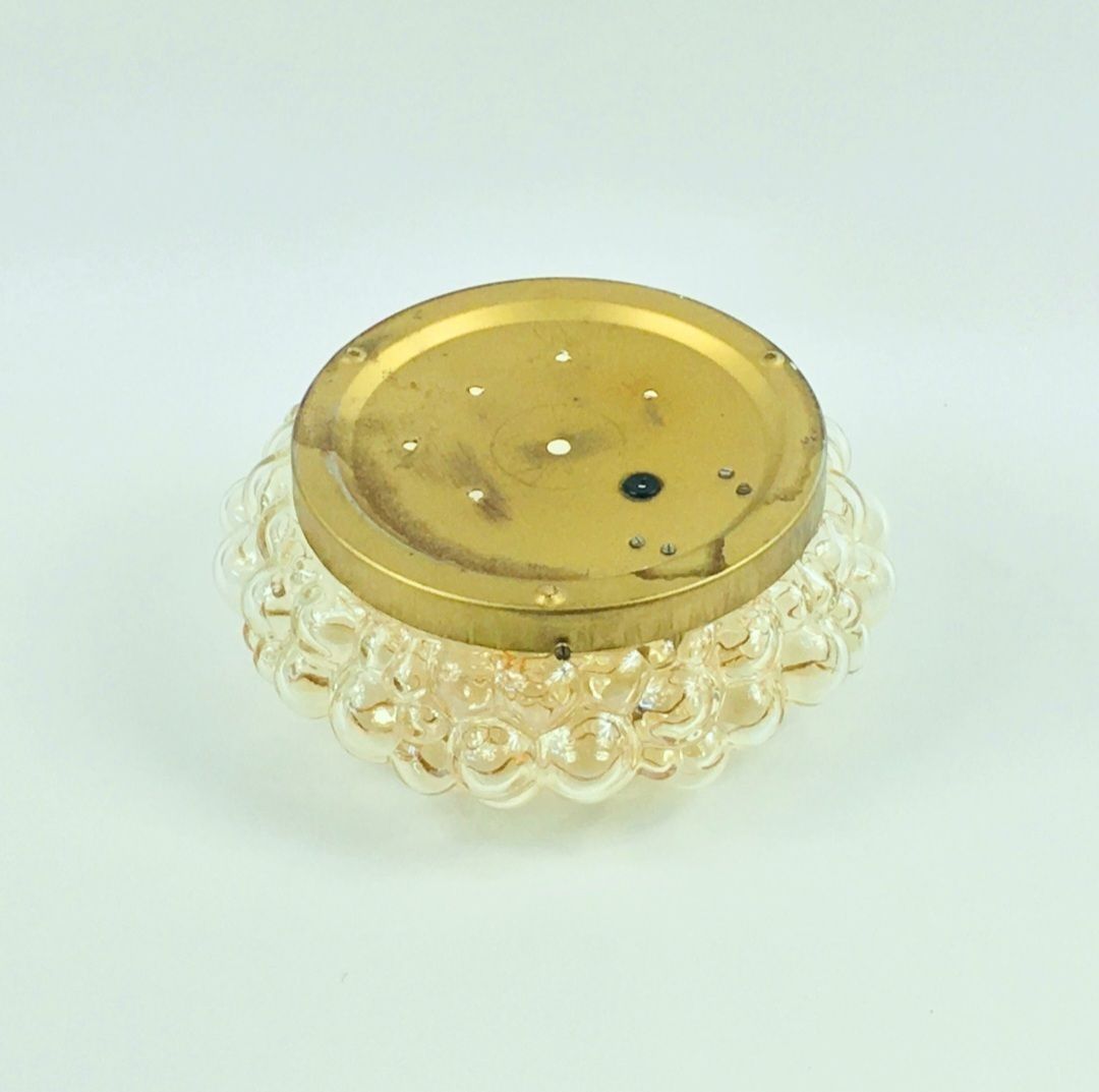 photo furniture Grote Mid-Century Modern Amber Bubbelglas Plafondlamp van Helena Tynell voor Limburg, Duitsland, jaren 1960