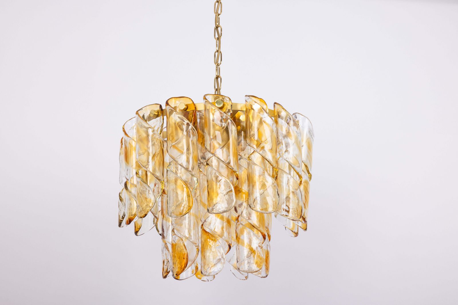 Grote plafondlamp met Murano glazen buizen van Kaiser, Duitsland, jaren 1960 photo for sale