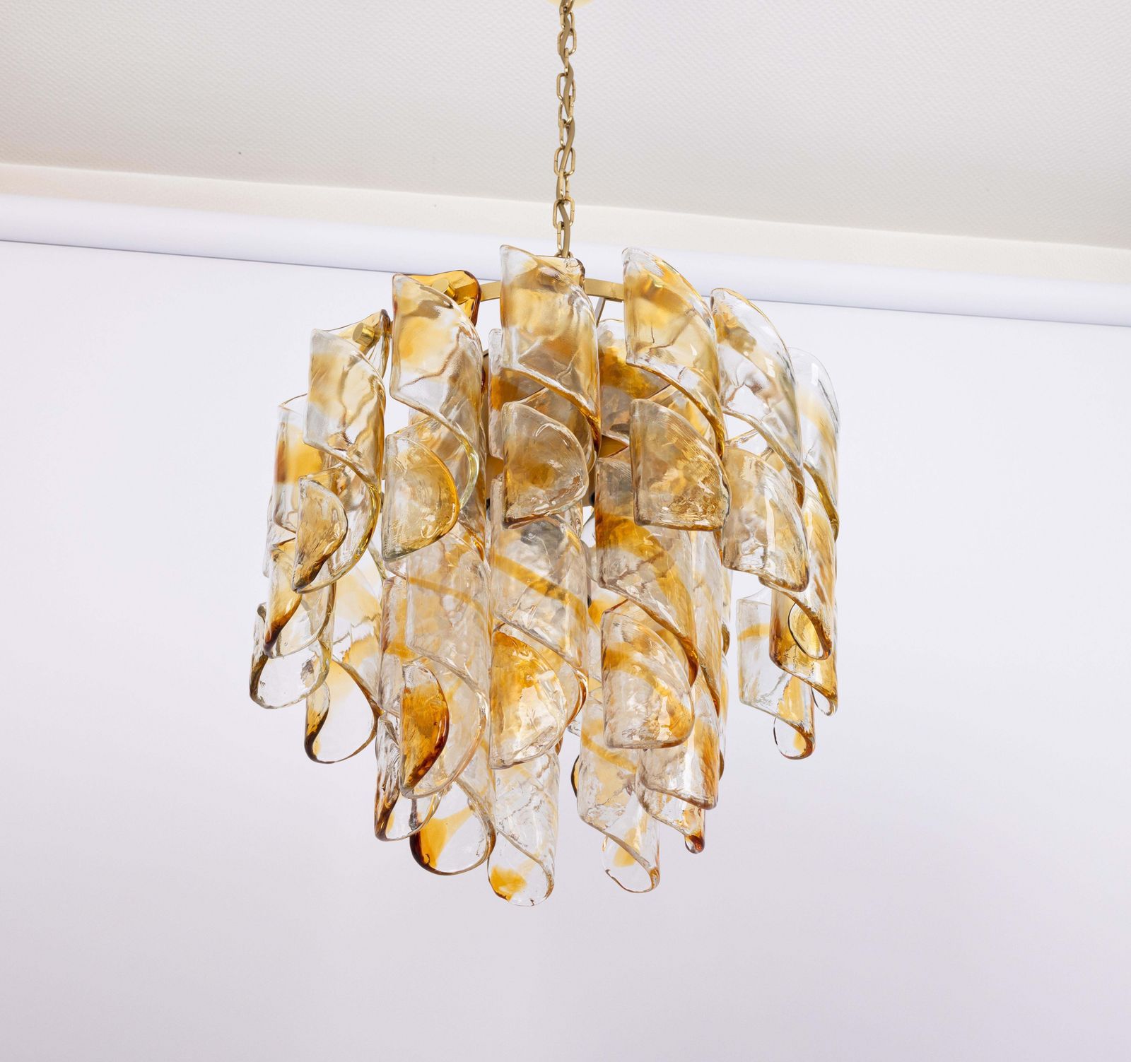 photo for sale Grote plafondlamp met Murano glazen buizen van Kaiser, Duitsland, jaren 1960