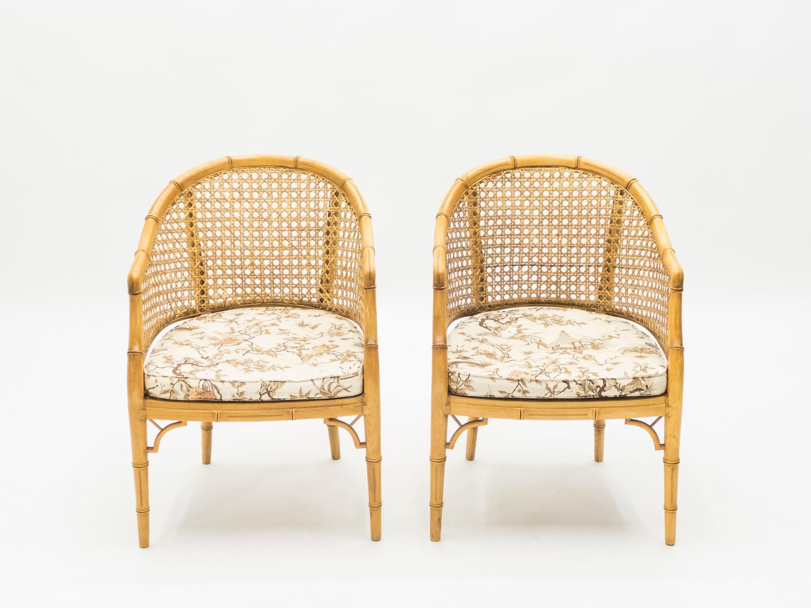 Fauteuils Mid-Century Modern Riviera française en bambou et cannage, années 1960 photo furniture
