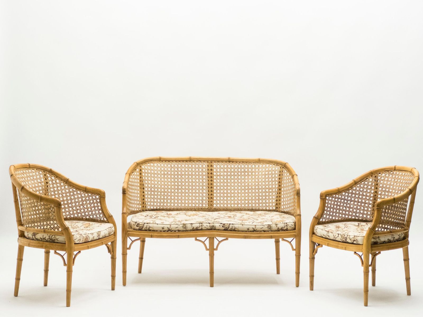 photo furniture Fauteuils Mid-Century Modern Riviera française en bambou et cannage, années 1960