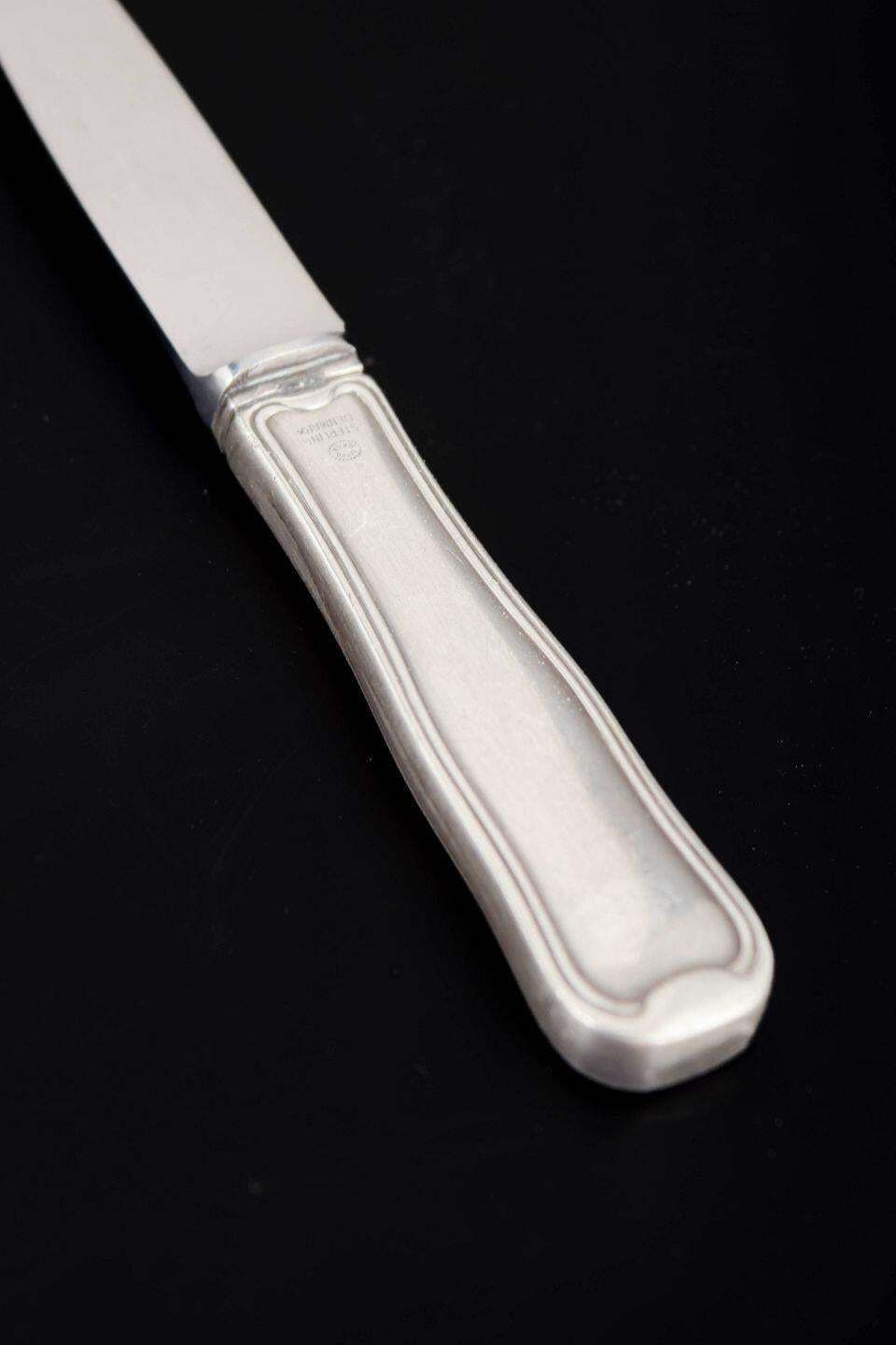 Couteau de voyage Georg Jensen « Old Danish » en acier inoxydable et argent sterling. photo for sale