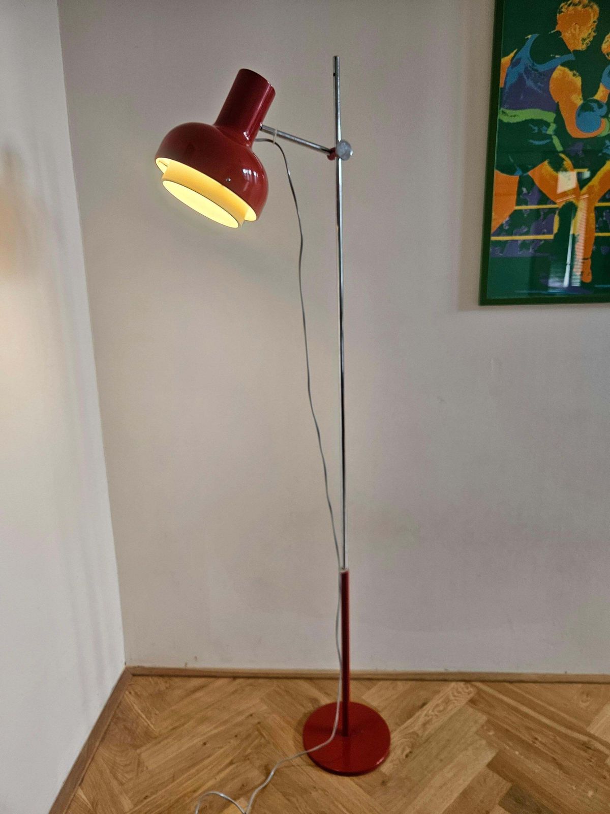 photo vintage Lampe de sol mid-century réglable Napako, par Josef Hurka, années 1970