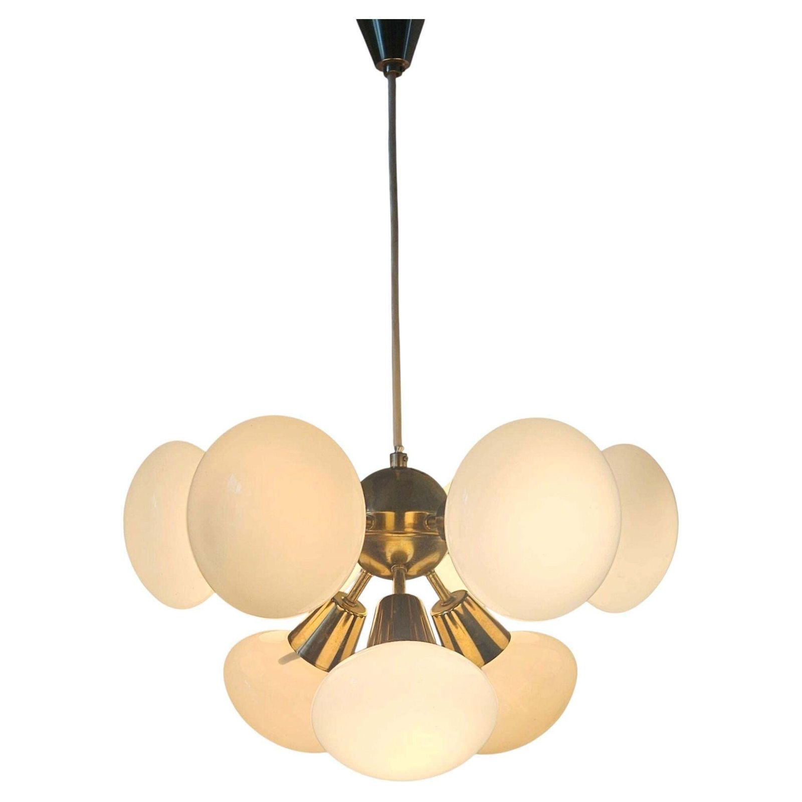 Zeldzame mid-century Sputnik-kroonluchter, Kamenický Šenov, jaren 1970