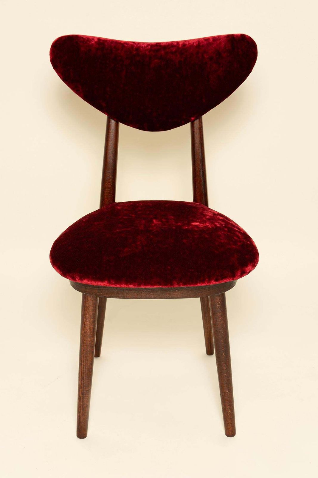 photo furniture Two Mid Century Heart Chairs In Plushy Fr Velvet By Dedar, Europe, 1960s