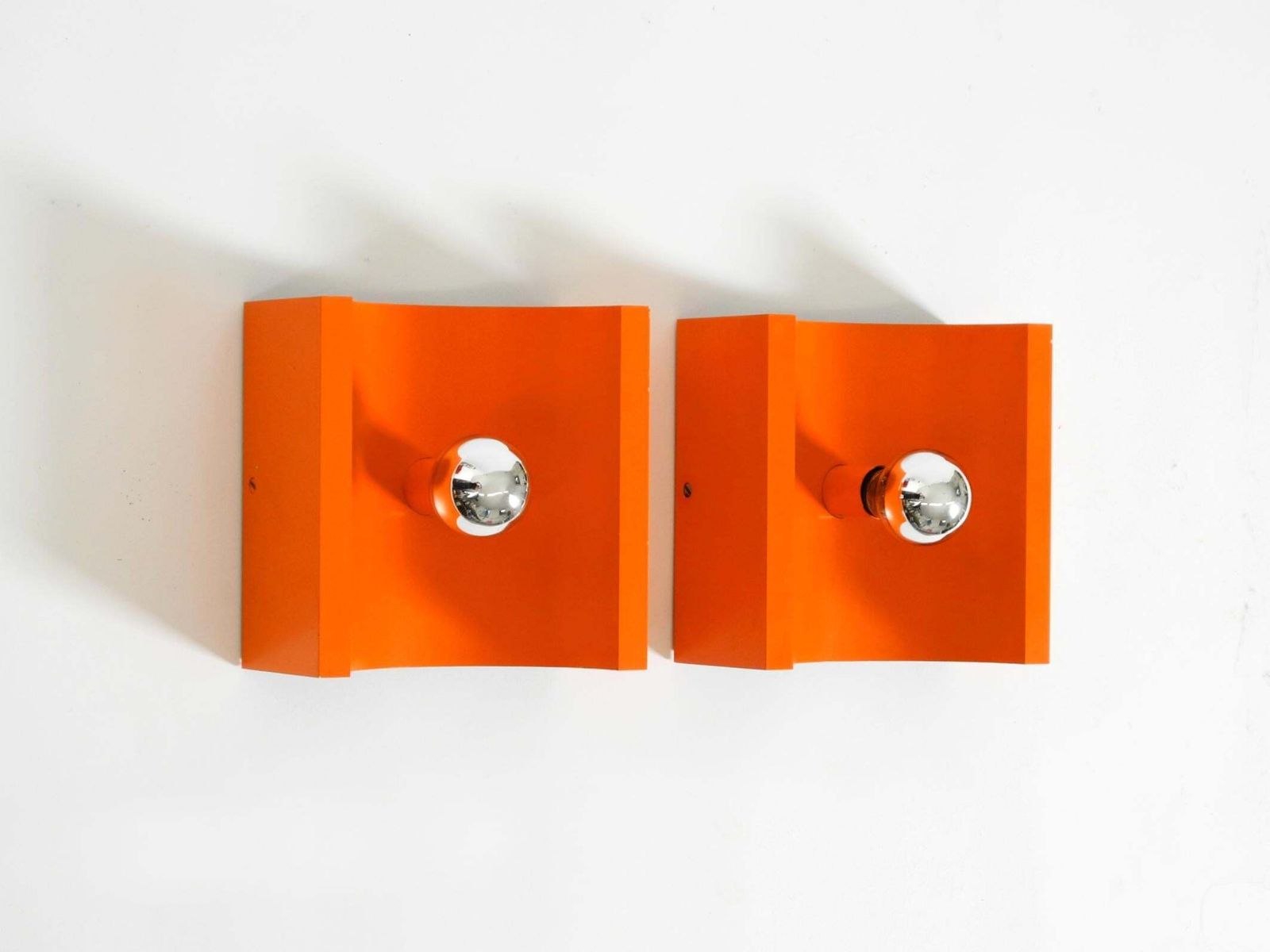 A Pair Of 1960s Space Age Metal Wall Lamps By Klaus Hempel For Kaiser Leuchten photo Lighting